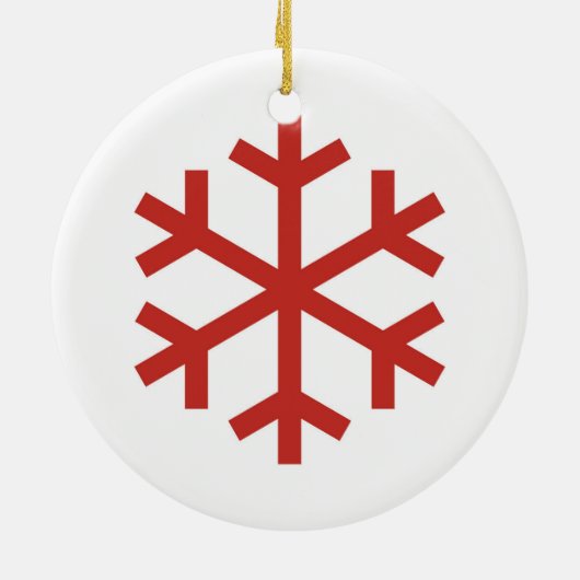 Red Snowflake Keramik Ornament (Hinten)