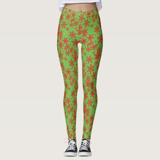 Red Snowflake Leggings (Vorderseite)