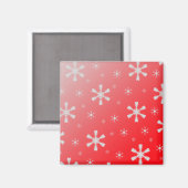 Red Snowflake Magnet (Vorderseite/Rückseite)