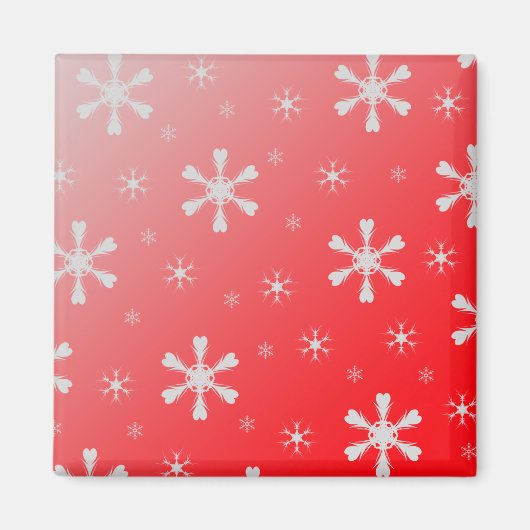 Red Snowflake Magnet (Vorne)
