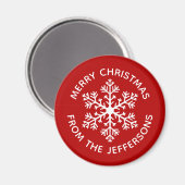 Red Snowflake Magnet (Vorderseite/Rückseite)