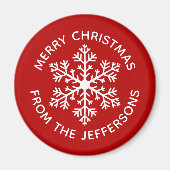 Red Snowflake Magnet (Vorne)