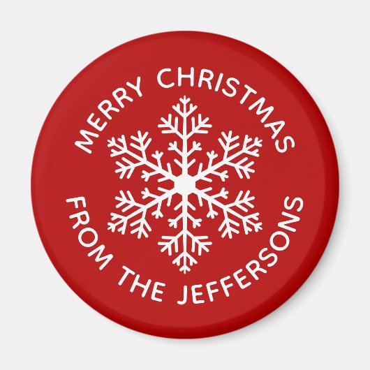 Red Snowflake Magnet (Vorne)