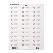 Red Snowflake Monogram Weihnachtsadresse (Vorne)