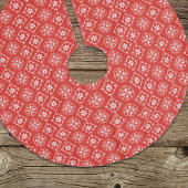 Red Snowflake Muster Einfache Weihnachten Polyester Weihnachtsbaumdecke