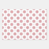 Red Snowflake Muster Weihnachten Geschenkpapier Set (Vorderseite 3)