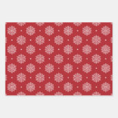 Red Snowflake Muster Weihnachten Geschenkpapier Set (Vorderseite 2)