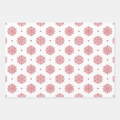 Red Snowflake Muster Weihnachten Geschenkpapier Set (Vorderseite)