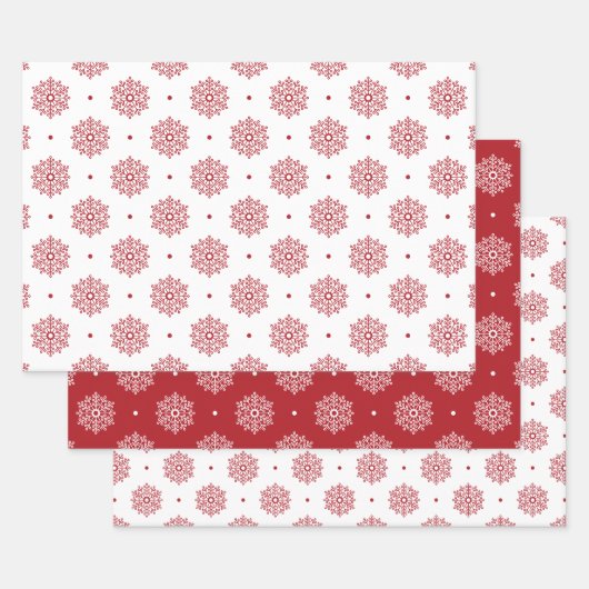 Red Snowflake Muster Weihnachten Geschenkpapier Set (Set)