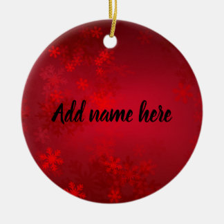 Red Snowflake Ornament - Add Your Name