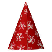 Red Snowflake Party Hats Partyhütchen (Rückseite)