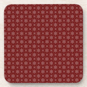 Red Snowflake Pattern Cork Untersetzer (Vorderseite)