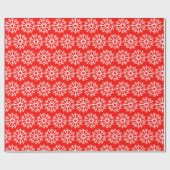 Red Snowflake Pattern Geschenkpapier (Flach)
