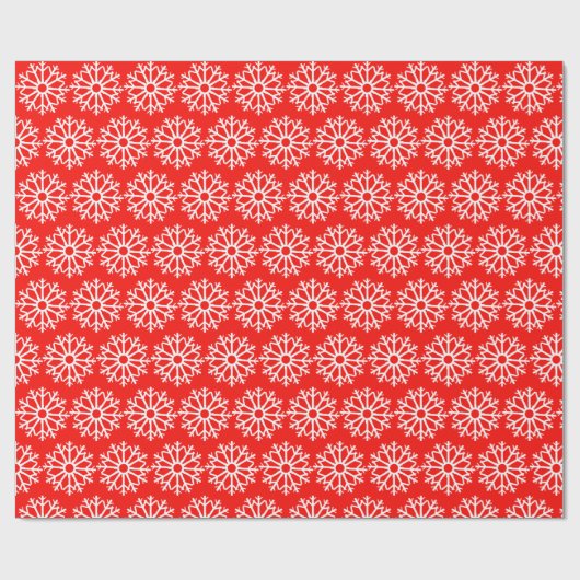 Red Snowflake Pattern Geschenkpapier (Flach)