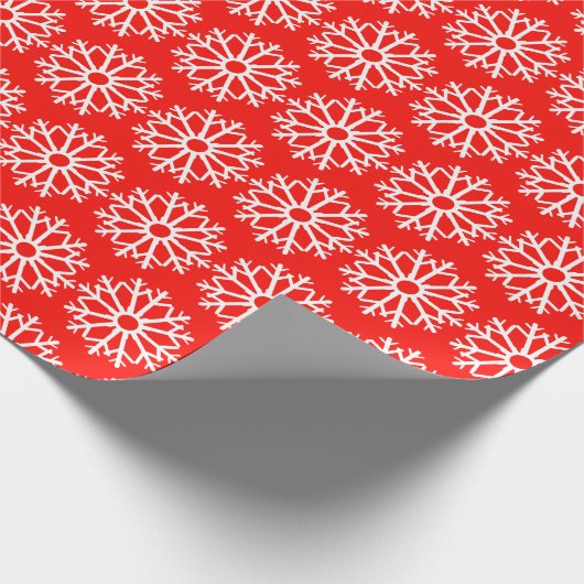 Red Snowflake Pattern Geschenkpapier (Ecke)