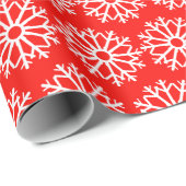 Red Snowflake Pattern Geschenkpapier (Rolleneckpunkt)