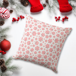 Red Snowflake Pattern Kissen