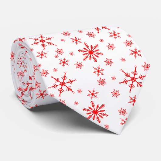 Red Snowflake Pattern Krawatte (Gerollt)