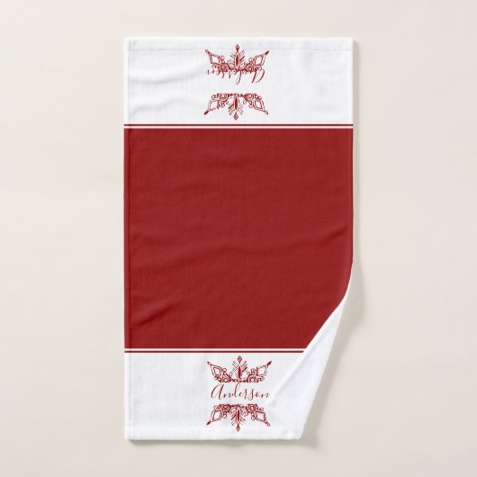 Red snowflake personalized bath towel set (Handtuch)