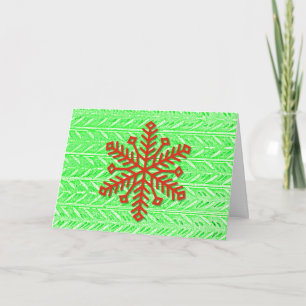 Red Snowflake Pop Art Style Weihnachtskarte Karte