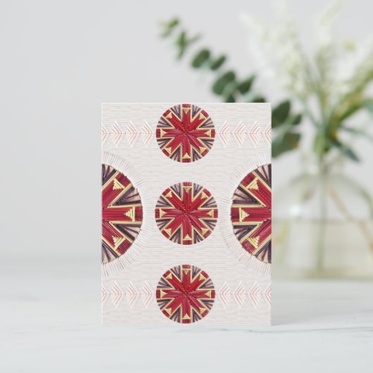 Red Snowflake Postcard Postkarte (Stehend Vorderseite)