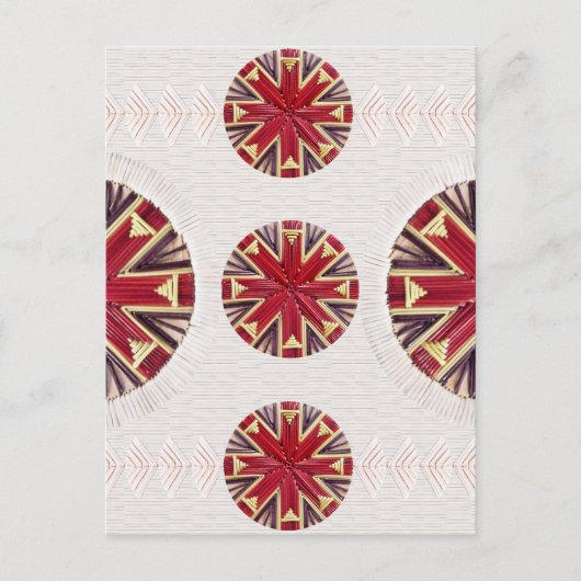 Red Snowflake Postcard Postkarte (Vorderseite)