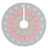 Red Snowflake Rings Polyester Weihnachtsbaumdecke (Vorderseite)