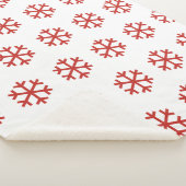 Red Snowflake Sherpa Blanket Sherpadecke (3/4)