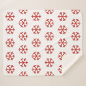 Red Snowflake Sherpa Blanket Sherpadecke (Vorderseite (Horizontal))
