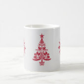 Red Snowflake skandinavisches Wintermuster Kaffeetasse (Mittel)