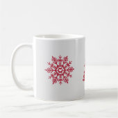 Red Snowflake skandinavisches Wintermuster Kaffeetasse (Links)