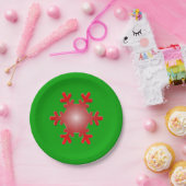 Red Snowflake Sternexplosion auf Green Pappteller (Party)