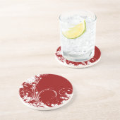 Red Snowflake Swirl Untersetzer (Seite)