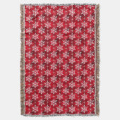Red Snowflake Throw Blanket Decke (Vorderseite Vertikal)