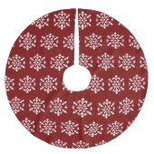Red Snowflake Tree Skirt Polyester Weihnachtsbaumdecke (Vorderseite)