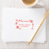 Red Snowflake "we ve move" Weihnachtslabel Adressaufkleber (Insitu)