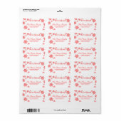 Red Snowflake "we ve move" Weihnachtslabel Adressaufkleber (Vorne)