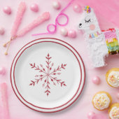 Red Snowflake Weihnachts-Party Platin Pappteller (Party)