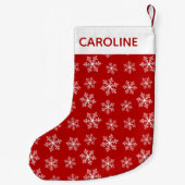 Red Snowflake Weihnachts-Strumpf Kleiner Weihnachtsstrumpf (Rückseite)