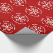 Red Snowflake Weihnachts-Wrapping Paper Geschenkpapier (Ecke)