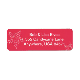Red Snowflake Weihnachtsadress Labels