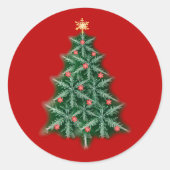 Red Snowflake Weihnachtsbaum Sticker (Vorderseite)