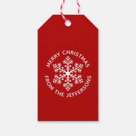 Red Snowflake Weihnachtsgeschenke Tags Geschenkanhänger