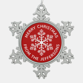 Red Snowflake Weihnachtsschmuck Schneeflocken Zinn-Ornament