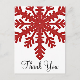 Red Snowflake Wintersaison Danke Postkarten