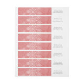 Red Snowflake Wirbel Holiday Address Labels (Bogen)