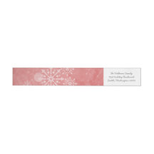 Red Snowflake Wirbel Holiday Address Labels