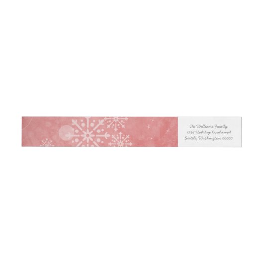 Red Snowflake Wirbel Holiday Address Labels (Person)