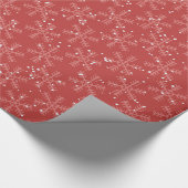 Red Snowflake Wrapping Paper Geschenkpapier (Ecke)