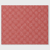 Red Snowflake Wrapping Paper Geschenkpapier (Flach)